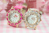 Reloj infantil Hello Kitty con circonitas en color blanco y rosa