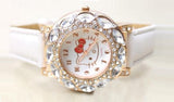 Reloj infantil Hello Kitty con circonitas en color blanco y rosa