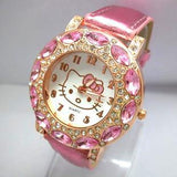 Reloj infantil Hello Kitty con circonitas en color blanco y rosa